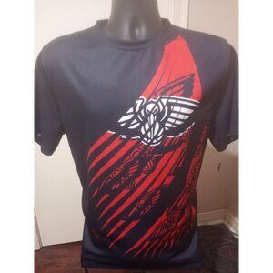 FISLL NBA Men's New Orleans Pelicans Navy Blue T-Shirt XL Basketball Short Sleev